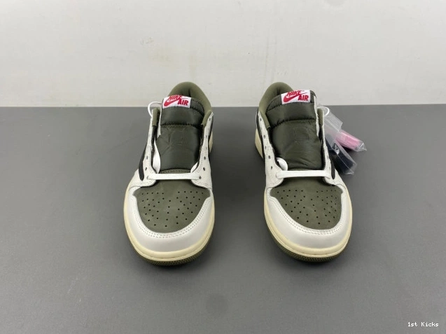1st Kicks AIR OLIVE 1 OG DM7866-200 LOW X TRAVIS MEDIUM JORDAN SCOTT 0705